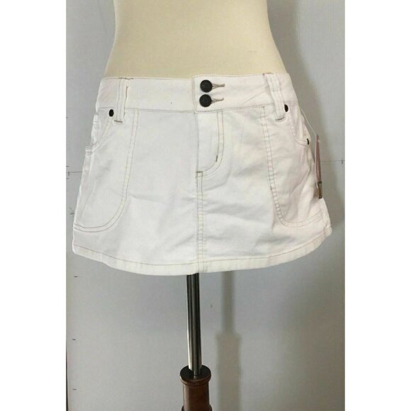 Split Clothing Juniors Corduroy White Mini Skirt - Picture 2 of 8